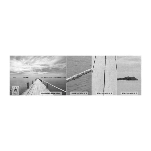 Prøve Fototapet Premium Canvas - Eller måske en rejse... - Landskab, Hav, træbro - 100x30 cm