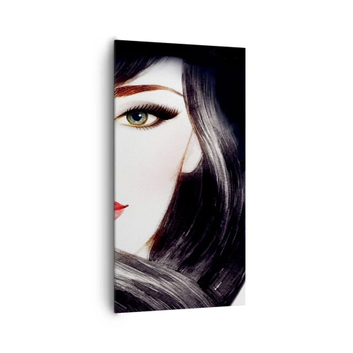 Lærredstryk - Billede på lærred - Safir blik - 65x120 cm