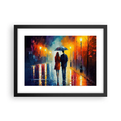 Plakat i sort ramme - Sammen - en farverig nat - 40x30 cm
