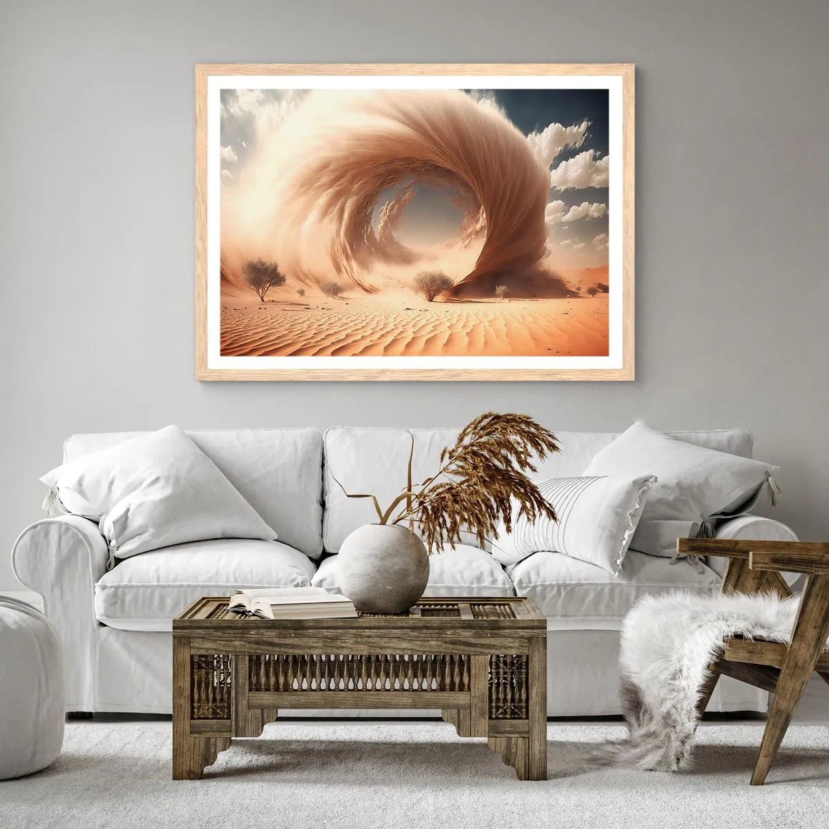 Plakat i ramme af lyst egetræ - Åben portal - 50x40 cm
