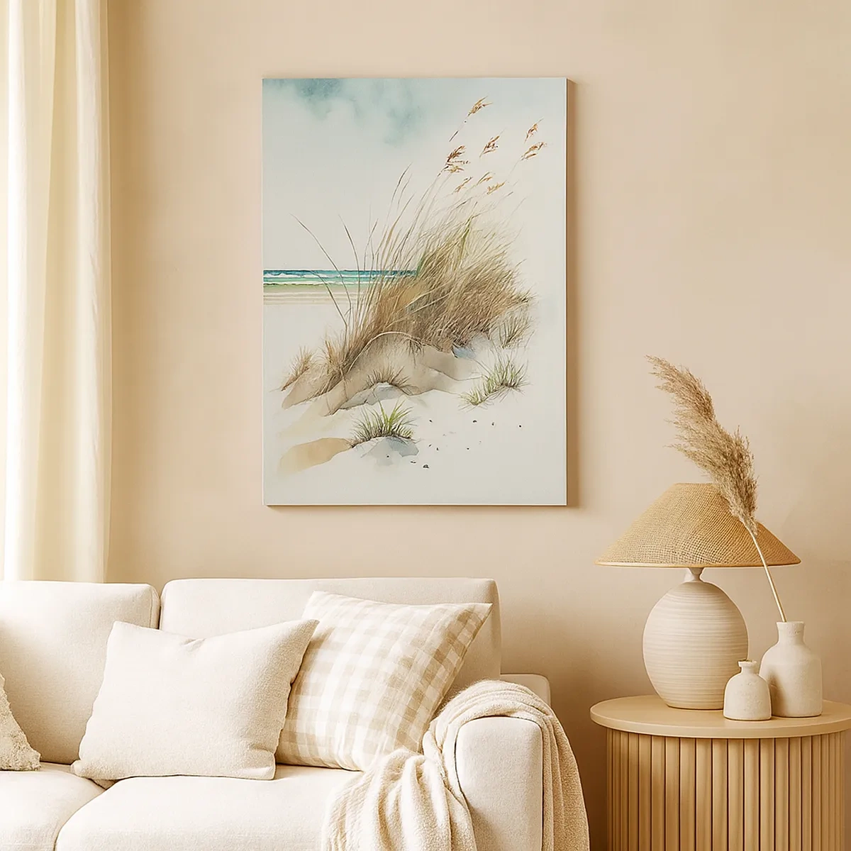 Lærredstryk - Billede på lærred - Pakket ind i sand - 50x70 cm