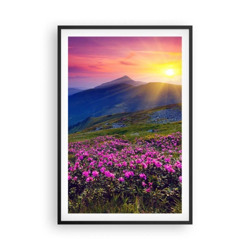 Plakat i sort ramme - ... Og rundt omkring dufter det af fyrretræer og krydderurter - 61x91 cm