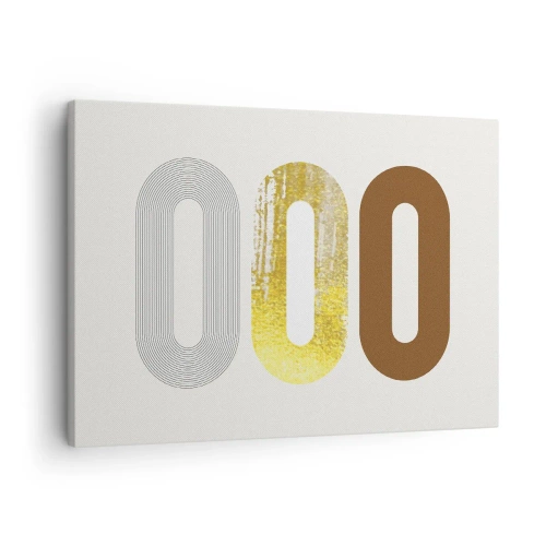 Lærredstryk - Billede på lærred - Abstrakt motiv af tre geometriske former - 70x50cm - Åhhh! - Moderne vægdekoration til stue og soveværelse ARTTOR