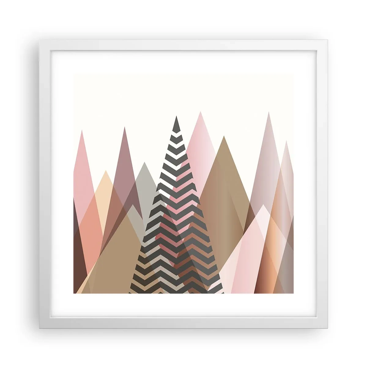 Plakat i hvid ramme - Pyramide udsigt - 40x40 cm