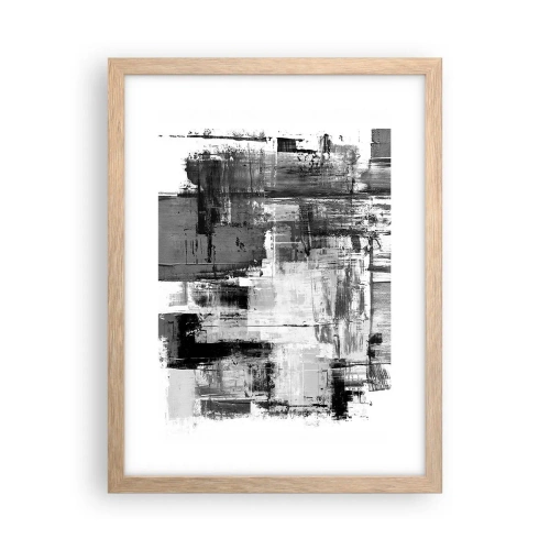 Plakat i ramme af lyst egetræ - Gråt er smukt - 30x40 cm