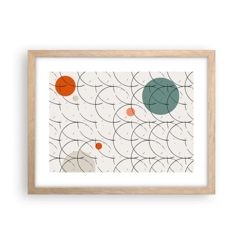 Plakat i ramme af lyst egetræ - I popkunstens ånd - 40x30 cm