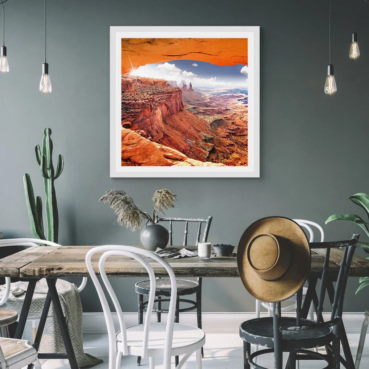 Plakat i hvid ramme - Udskåret af naturen selv - 40x40 cm