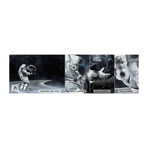 Prøve Fototapet Premium Canvas - På Mælkevejen - Kosmos, Astronaut, Fantasi - 100x30 cm