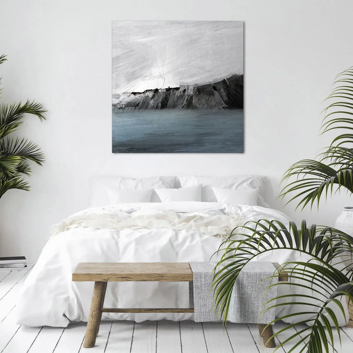 Lærredstryk - Billede på lærred - Vand - jord: et sammenstød mellem elementerne - 60x60 cm