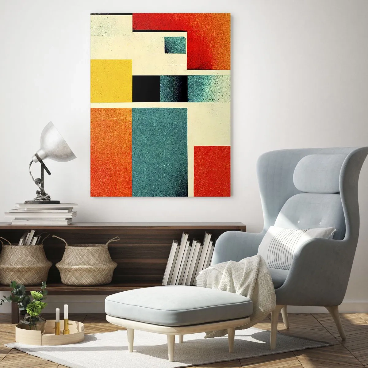 Billede på glas - Geometrisk abstraktion - god energi - 50x70 cm