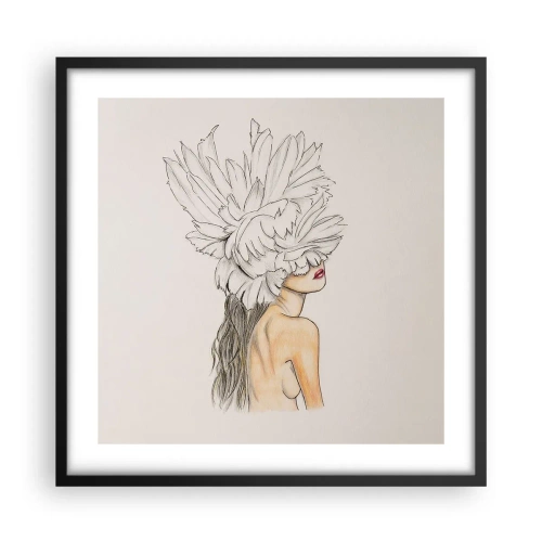 Plakat i sort ramme - Skønhed kronet - 50x50 cm