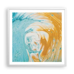 Plakat i hvid ramme - Pastel hvirvel - 60x60 cm