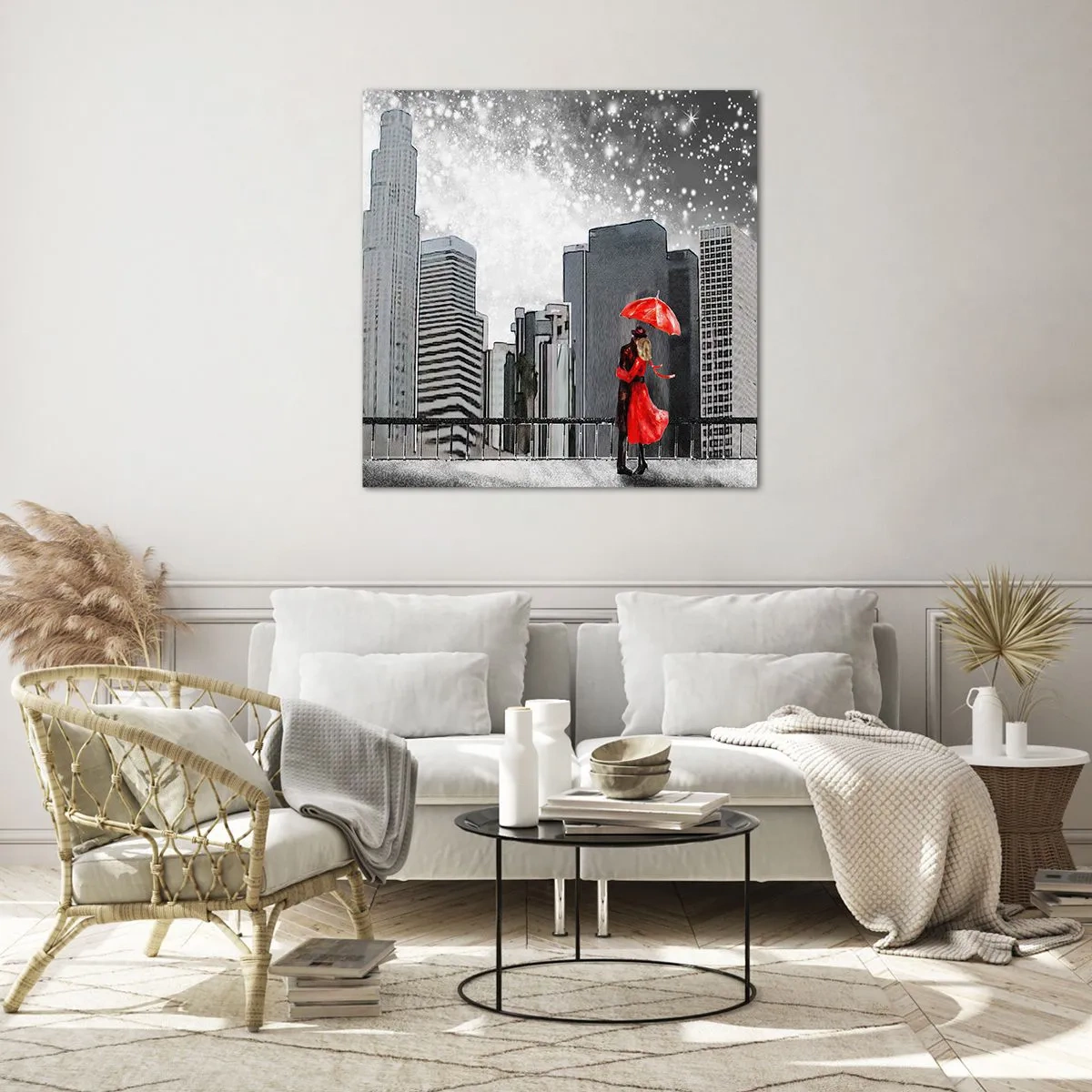 Billede på glas - Et menneske, ikke en sten - 70x70 cm