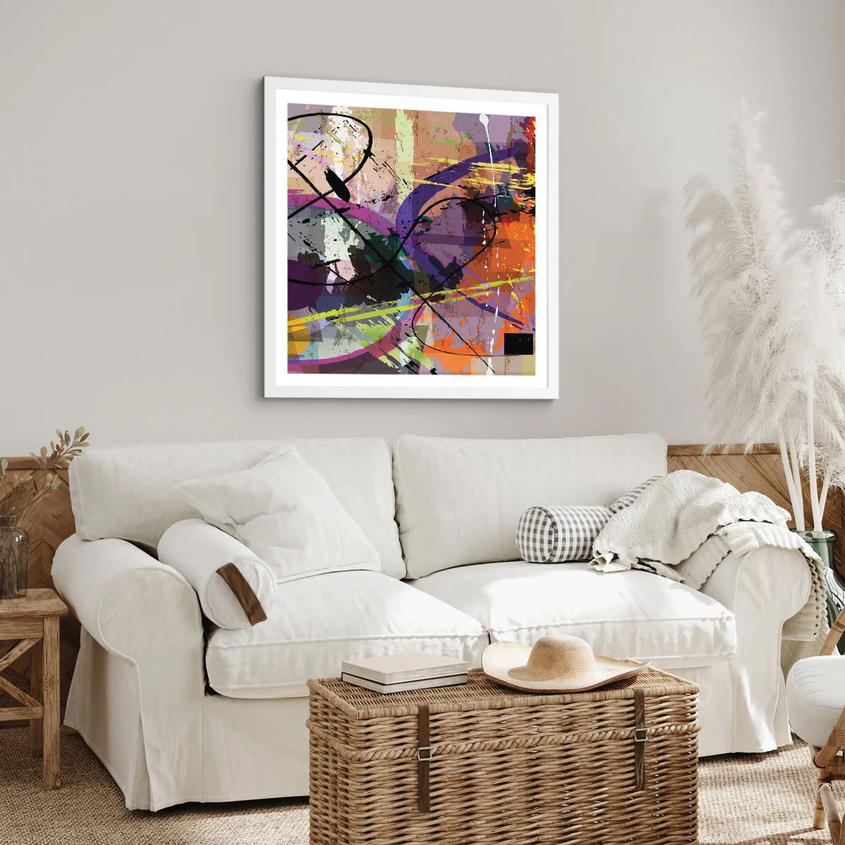 Plakat i hvid ramme - Kan være lige eller rundt - 50x50 cm