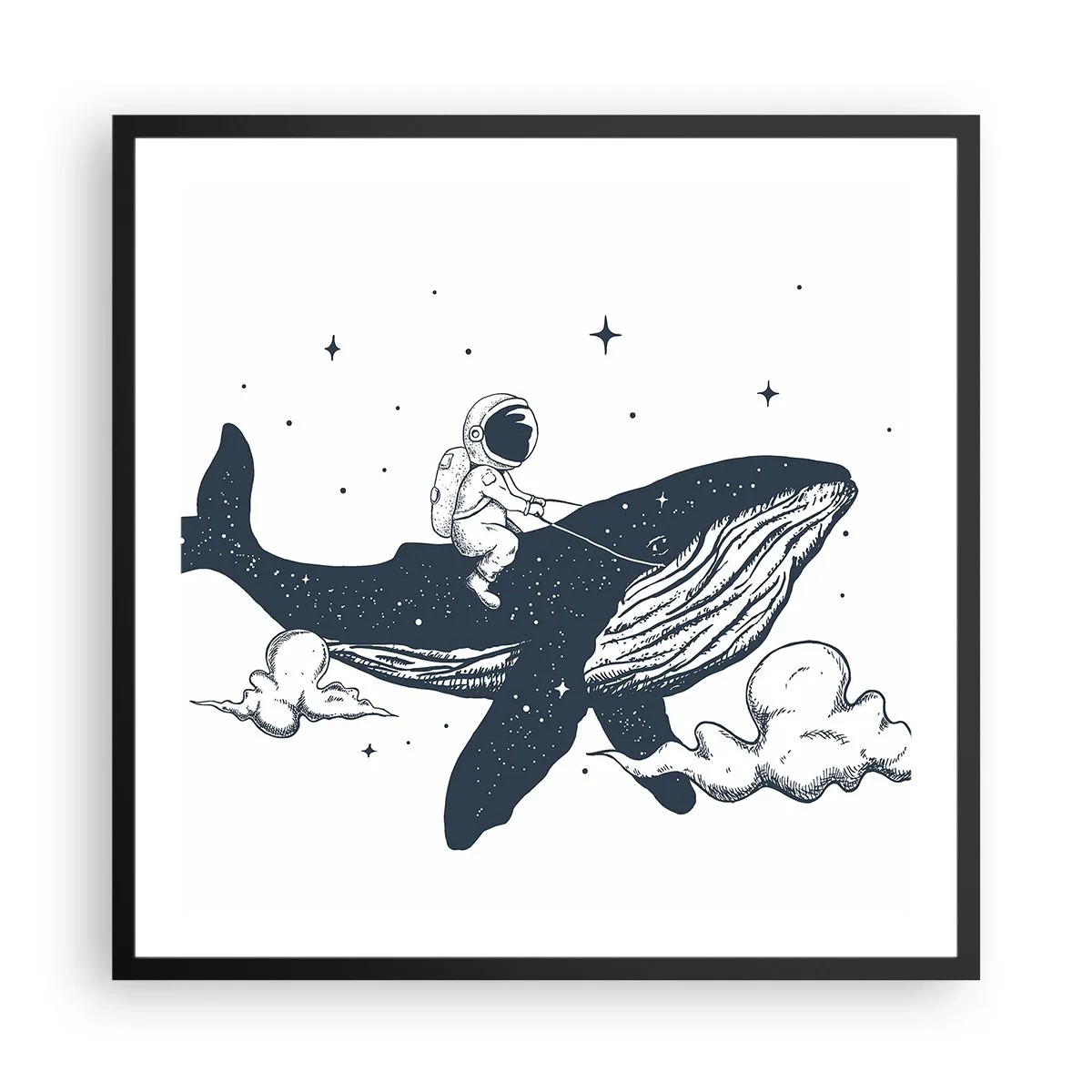 Plakat i sort ramme - Et kosmisk eventyr - 60x60 cm
