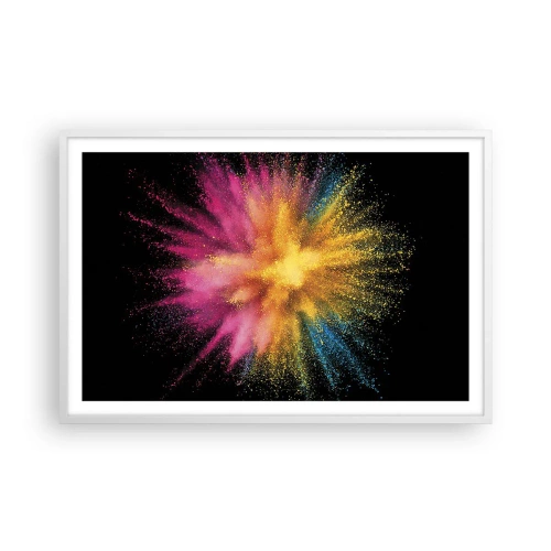 Plakat i hvid ramme - Farvernes fødsel  - 91x61 cm