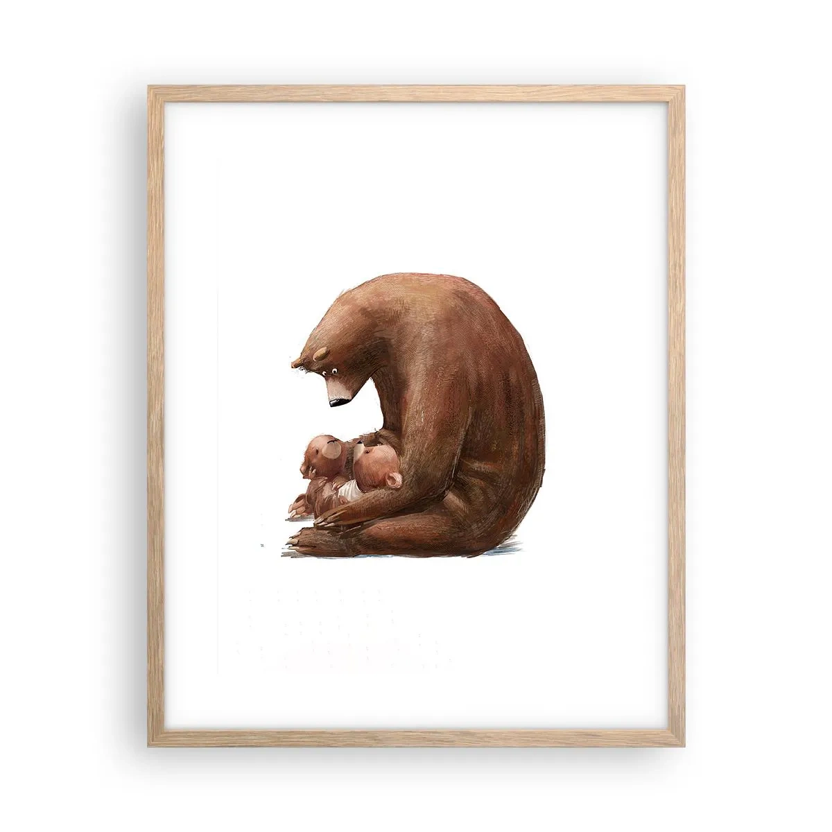 Plakat i ramme af lyst egetræ - Drøm sødt, børn - 40x50 cm