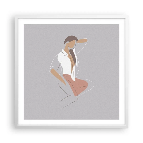 Plakat i hvid ramme - Omrids af nåde - 60x60 cm