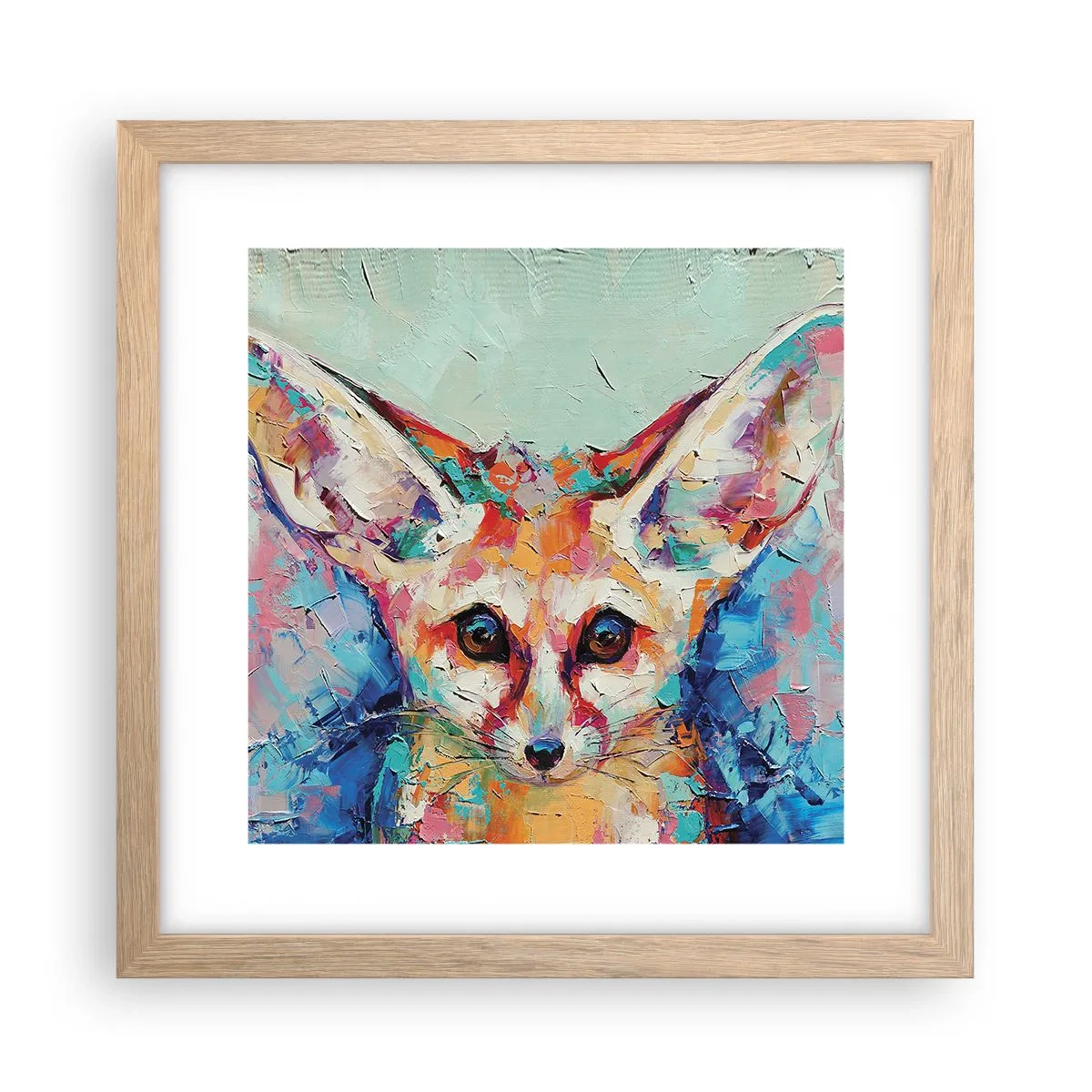 Plakat i ramme af lyst egetræ - Er du klar til mig? - 30x30 cm