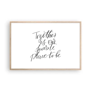 Plakat i ramme af lyst egetræ - Føler du det også? - 91x61 cm