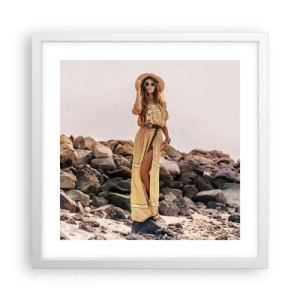 Plakat i hvid ramme - Magien ved sten - 40x40 cm