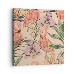 Lærredstryk - Billede på lærred - Lyserød blomstret ballet - 40x40 cm