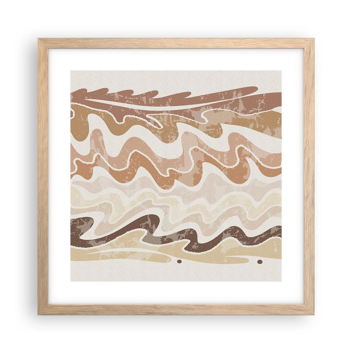Plakat i ramme af lyst egetræ - God energi - gode følelser - 40x40 cm
