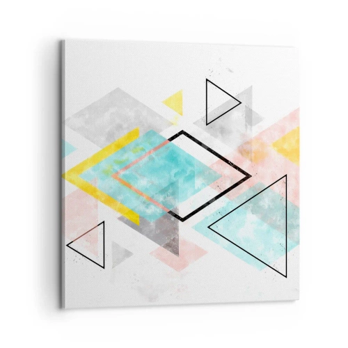 Lærredstryk - Billede på lærred - Geometrisk leg - 60x60 cm