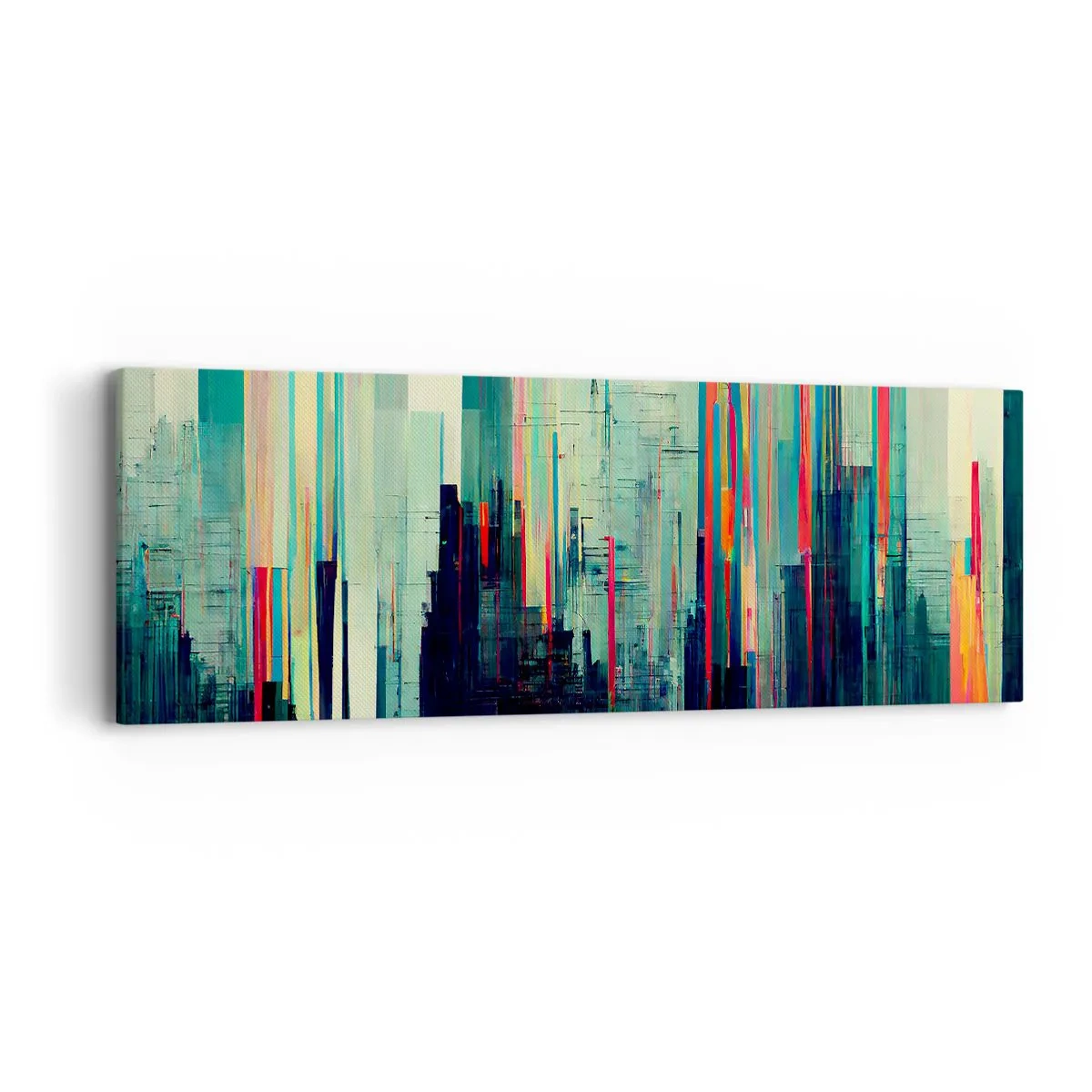 Lærredstryk - Billede på lærred - Futuristisk by - 90x30 cm
