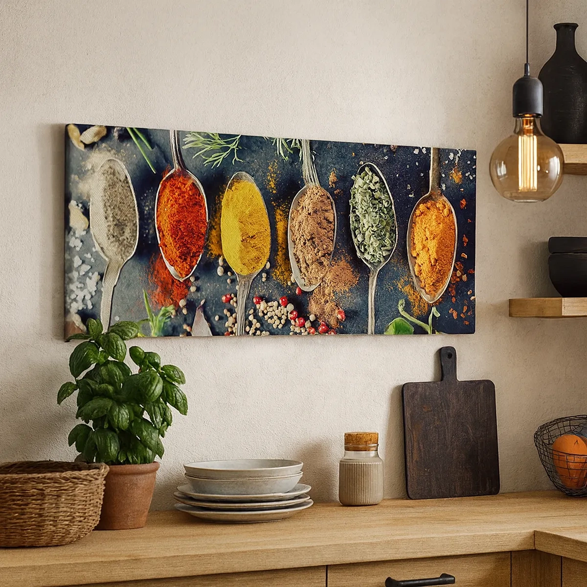 Lærredstryk - Billede på lærred - Kulinarisk magi - 30x30 cm