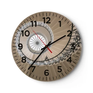 Vægur, Uret - I midten af en skal - 30x30 cm