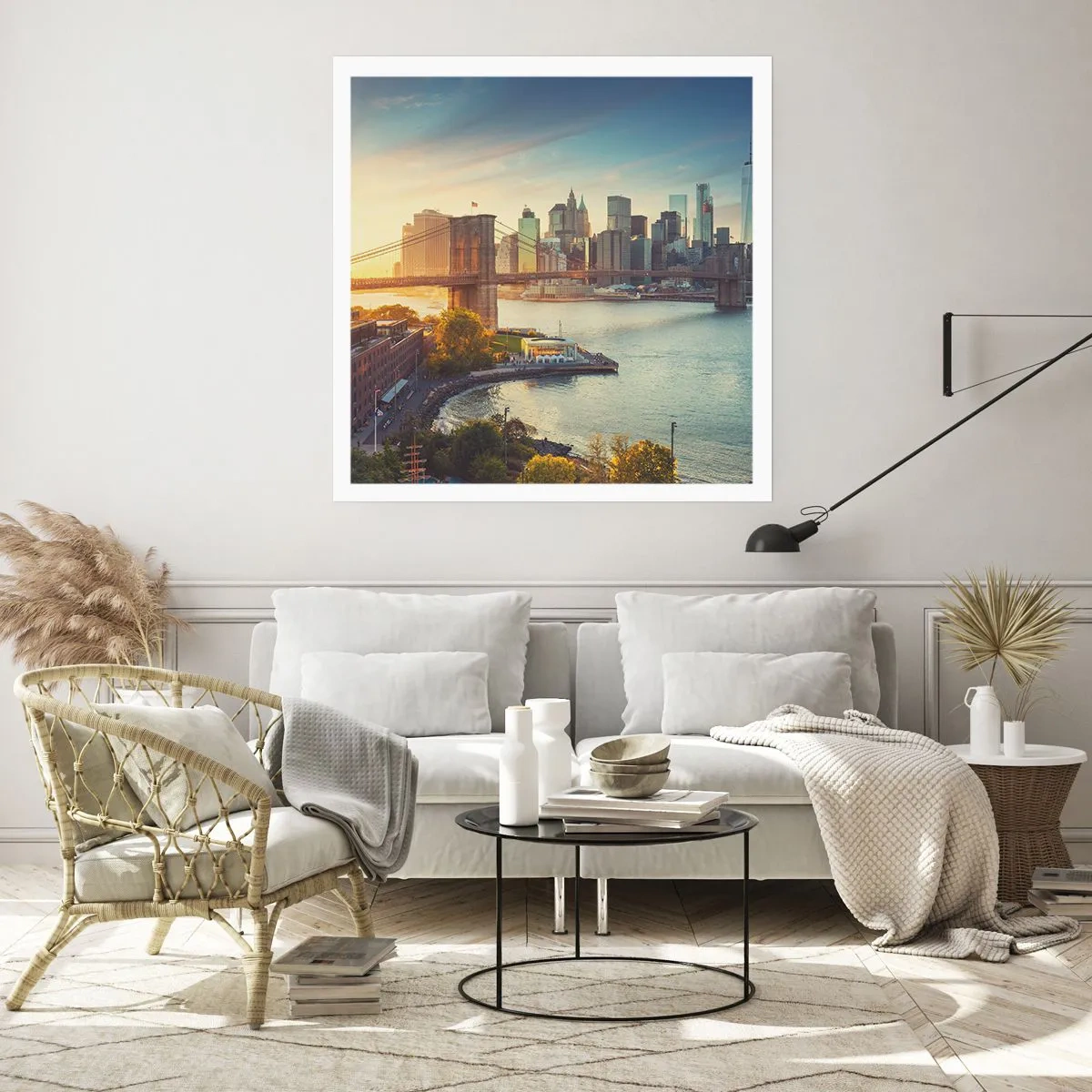 Plakat - Den store bys daggry - 60x60 cm