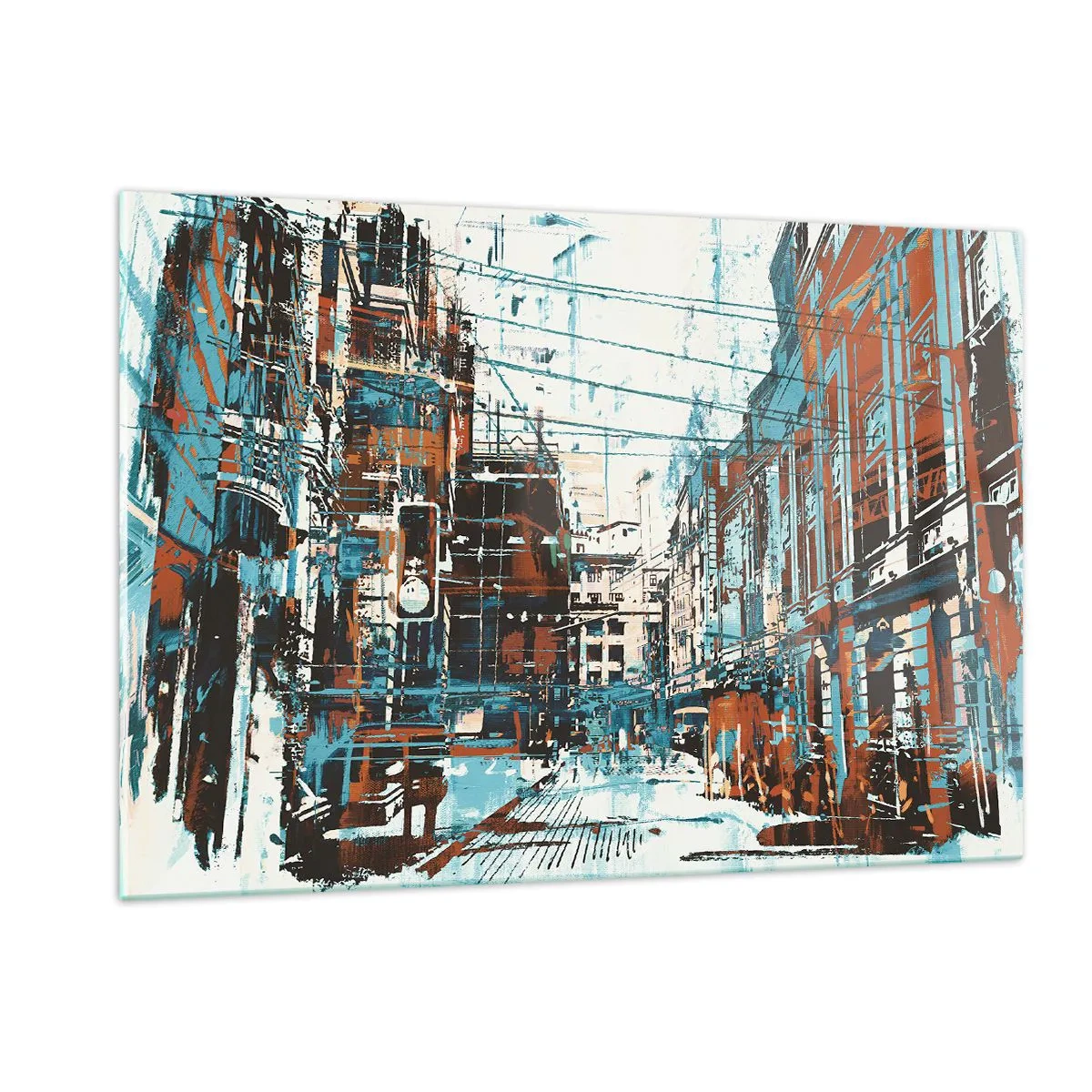 Billede på glas - Et afmærket byspor - 120x80 cm