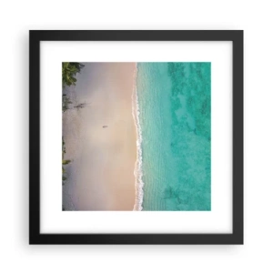 Plakat i sort ramme - Paradis strand - 30x30 cm