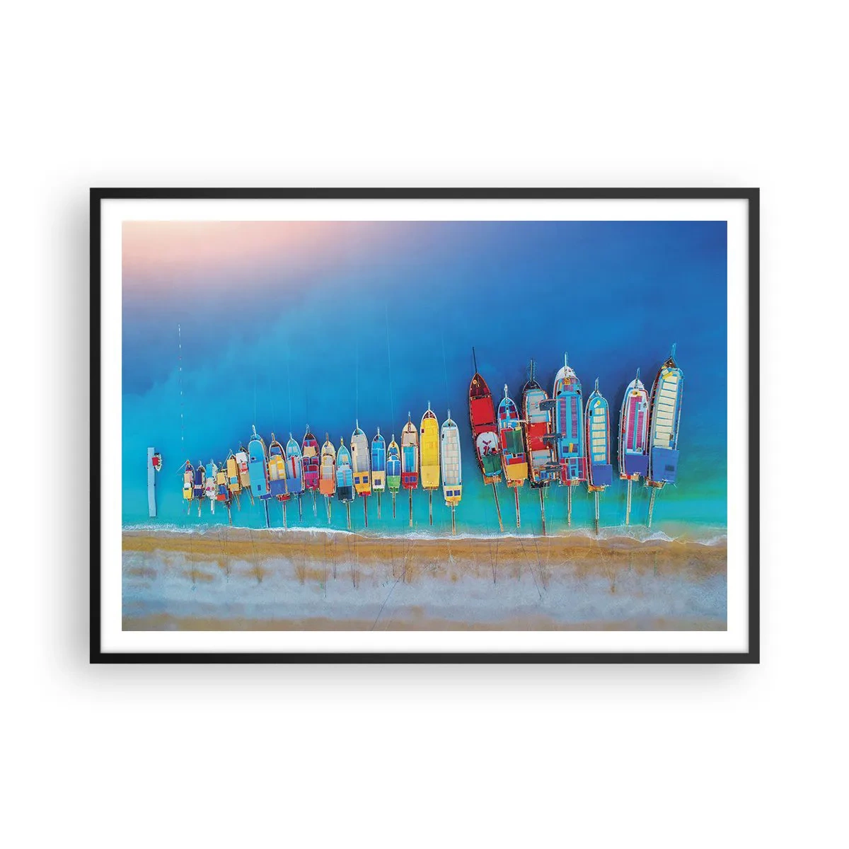 Plakat i sort ramme - Fra et fugleperspektiv - 100x70 cm