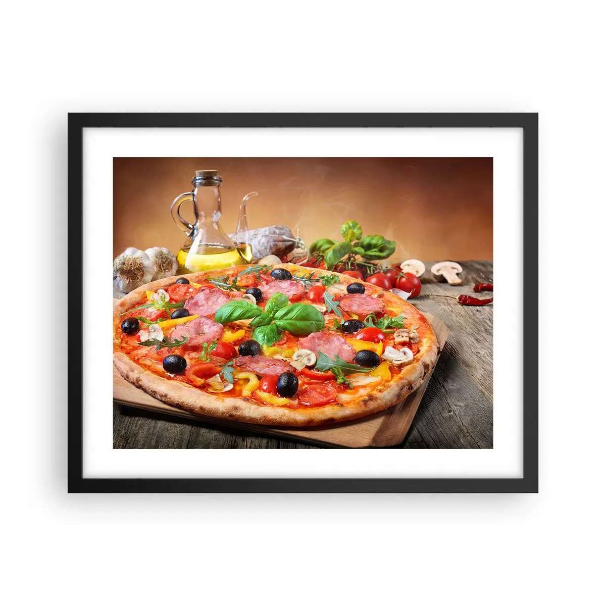 Plakat i sort ramme - Med en ægte italiensk smag - 50x40 cm