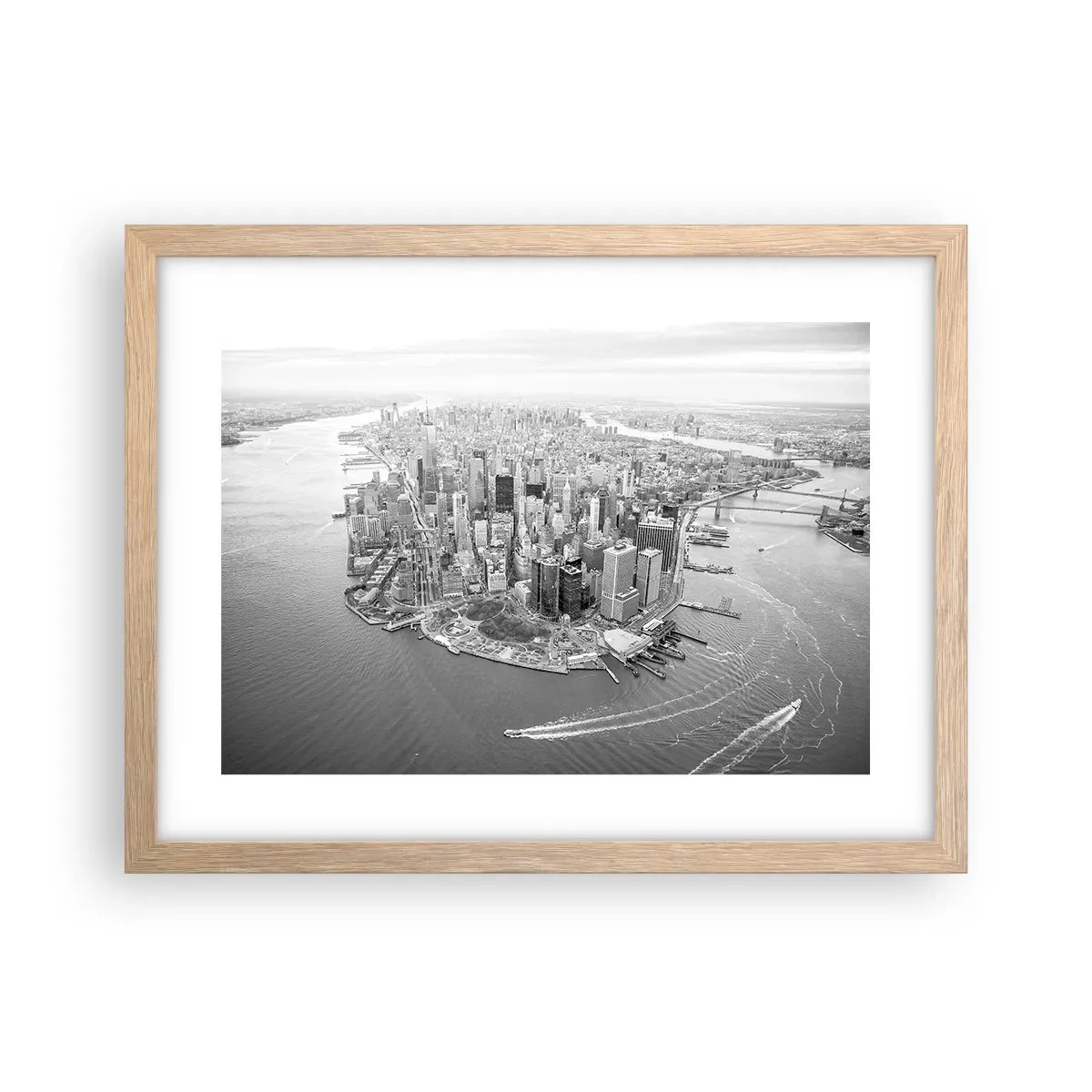 Plakat i ramme af lyst egetræ - Hvordan kan man ikke elske? - 40x30 cm