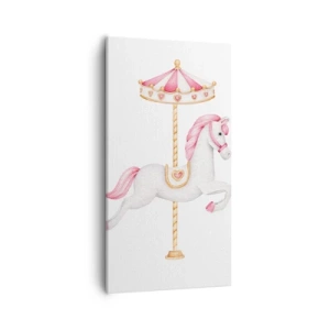 Lærredstryk - Billede på lærred - Han satte af sted med en hov - 55x100 cm