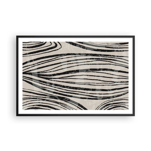 Plakat i sort ramme - Et spild af linjer - 91x61 cm