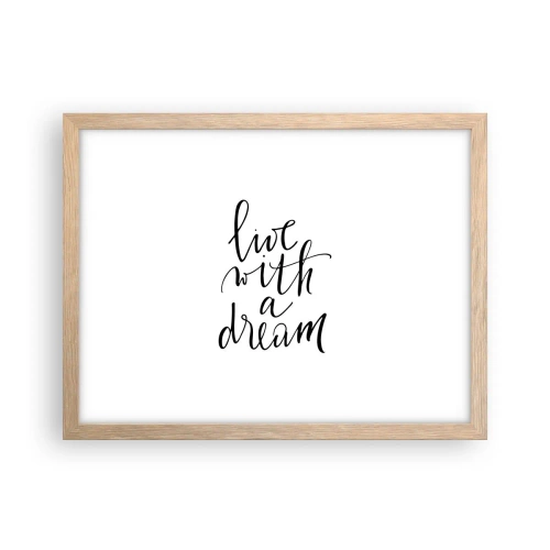 Plakat i ramme af lyst egetræ - Of course - 40x30 cm