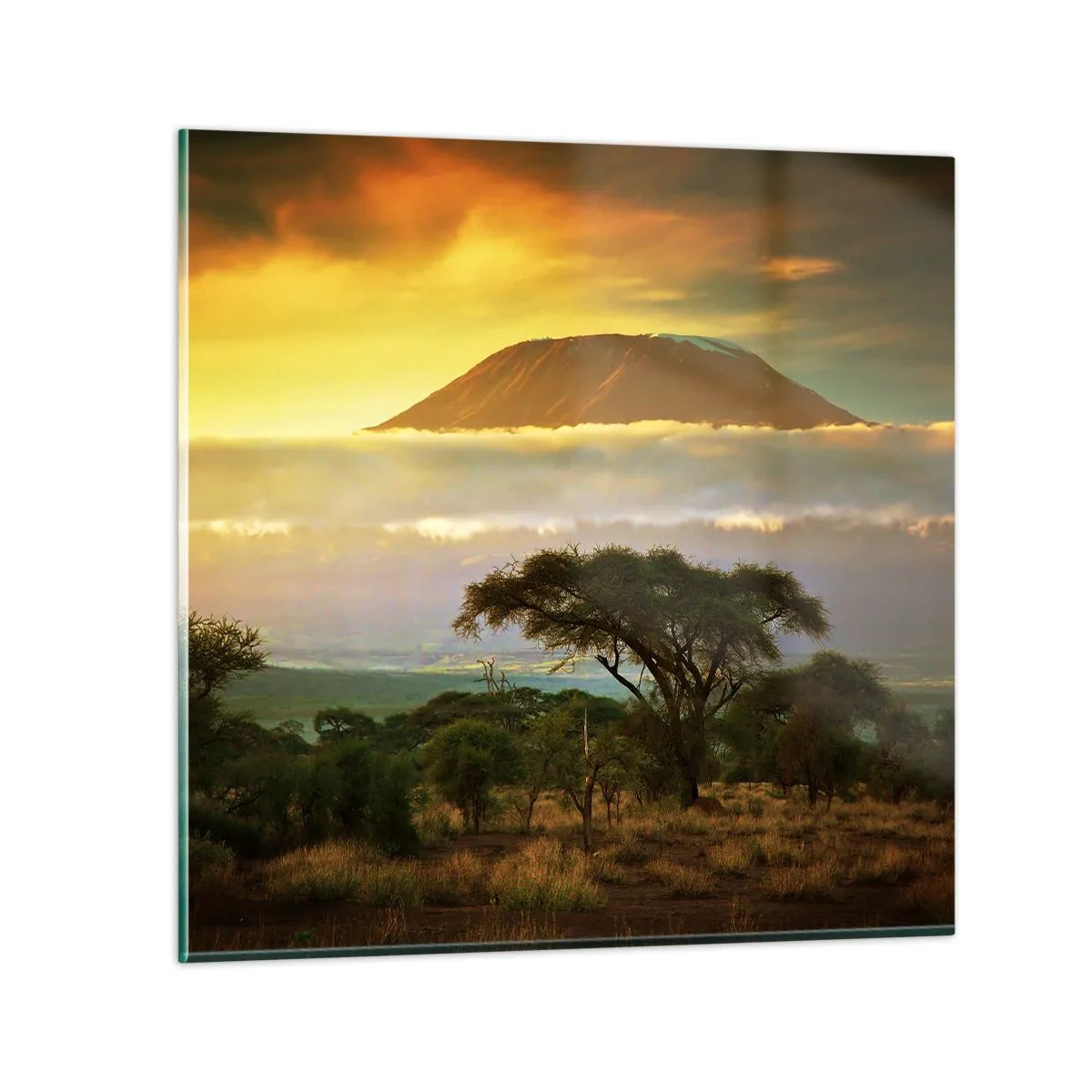 Billede på glas - En rejsendes drøm - 60x60 cm