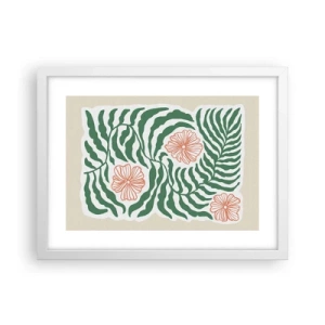Plakat i hvid ramme - Blomstrede i grønt - 40x30 cm