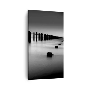 Lærredstryk - Billede på lærred - Grå dales i tågen - 45x80 cm