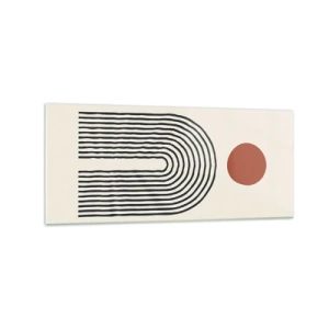 Billede på glas - Magnetisme af former og farver - 120x50 cm