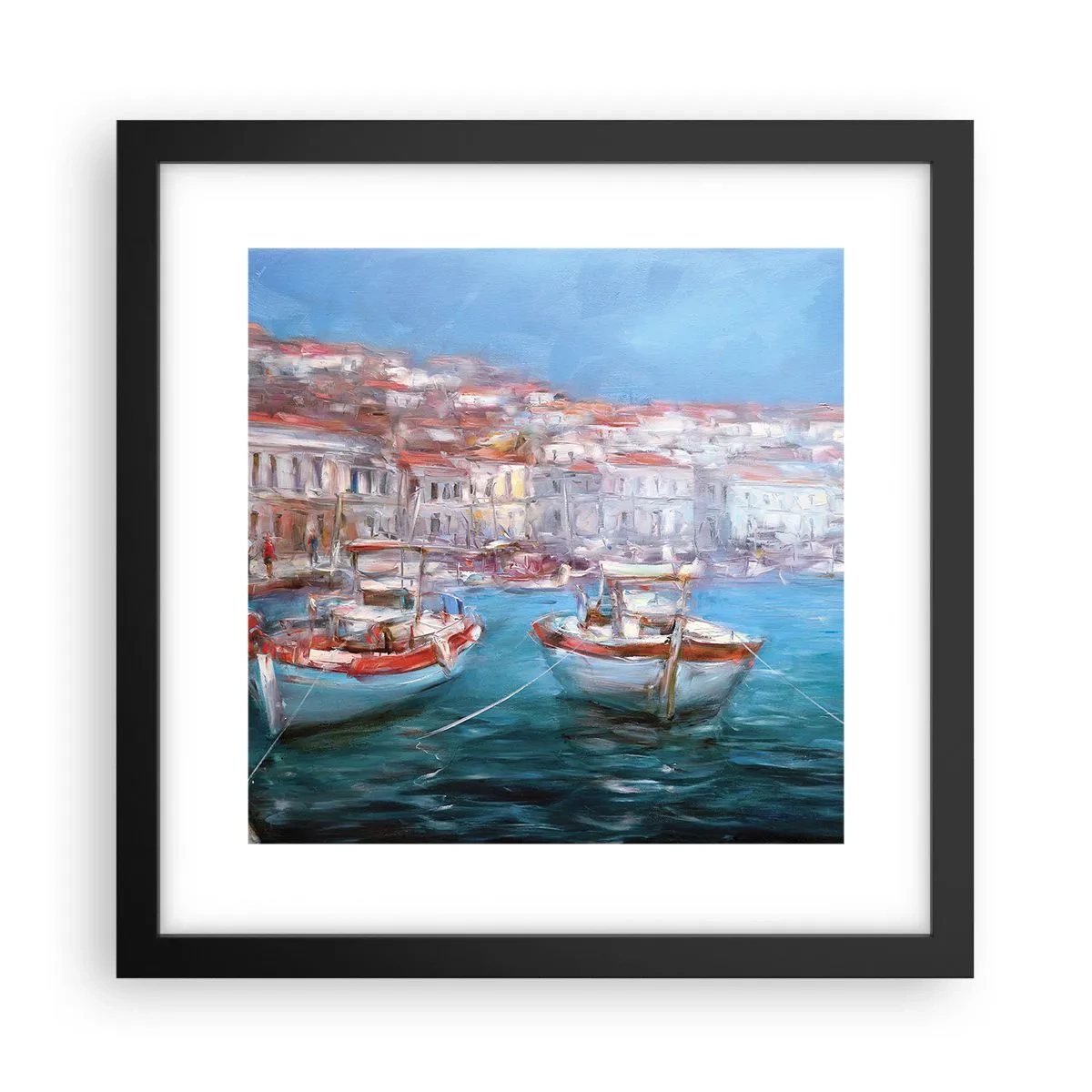 Plakat i sort ramme - Italiensk bugt - 30x30 cm