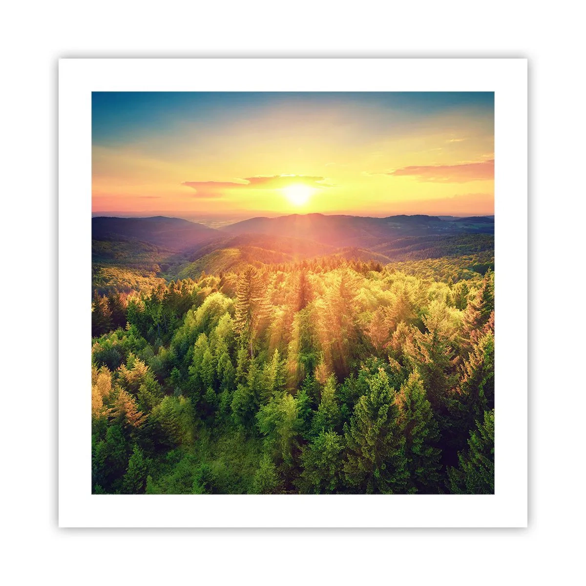 Plakat - Toppe og bjergtoppe - 50x50 cm