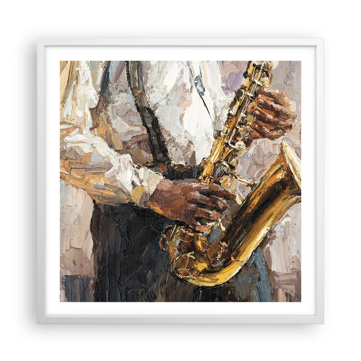 Plakat i hvid ramme - Tid til at gå solo - 60x60 cm