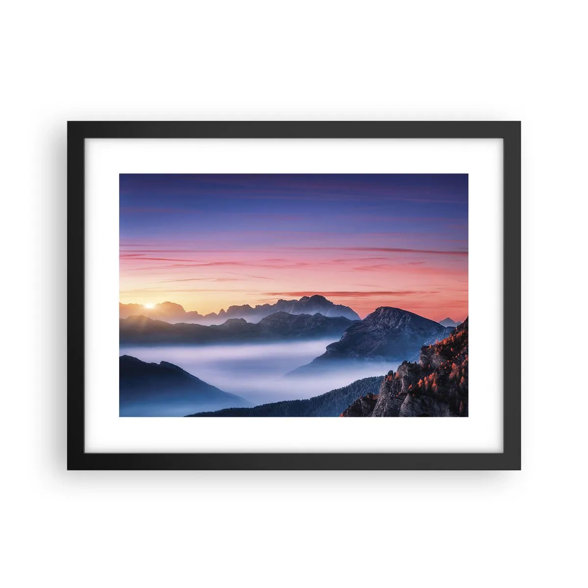 Plakat i sort ramme - Over dalene - 40x30 cm