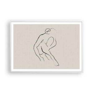 Plakat i hvid ramme - Intim skitse - 100x70 cm