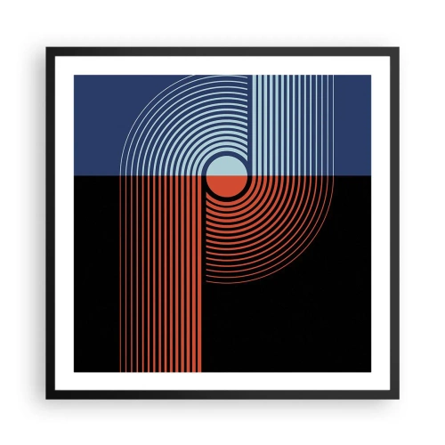 Plakat i sort ramme - I en geometrisk omfavnelse - 60x60 cm